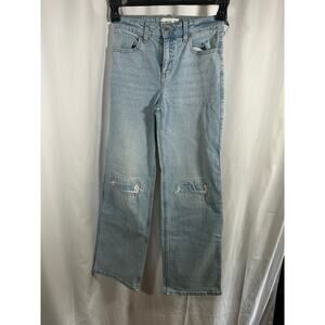 Abercrombie Kids Light Wash Distressed Baggy/Straight Jeans Size 13/14